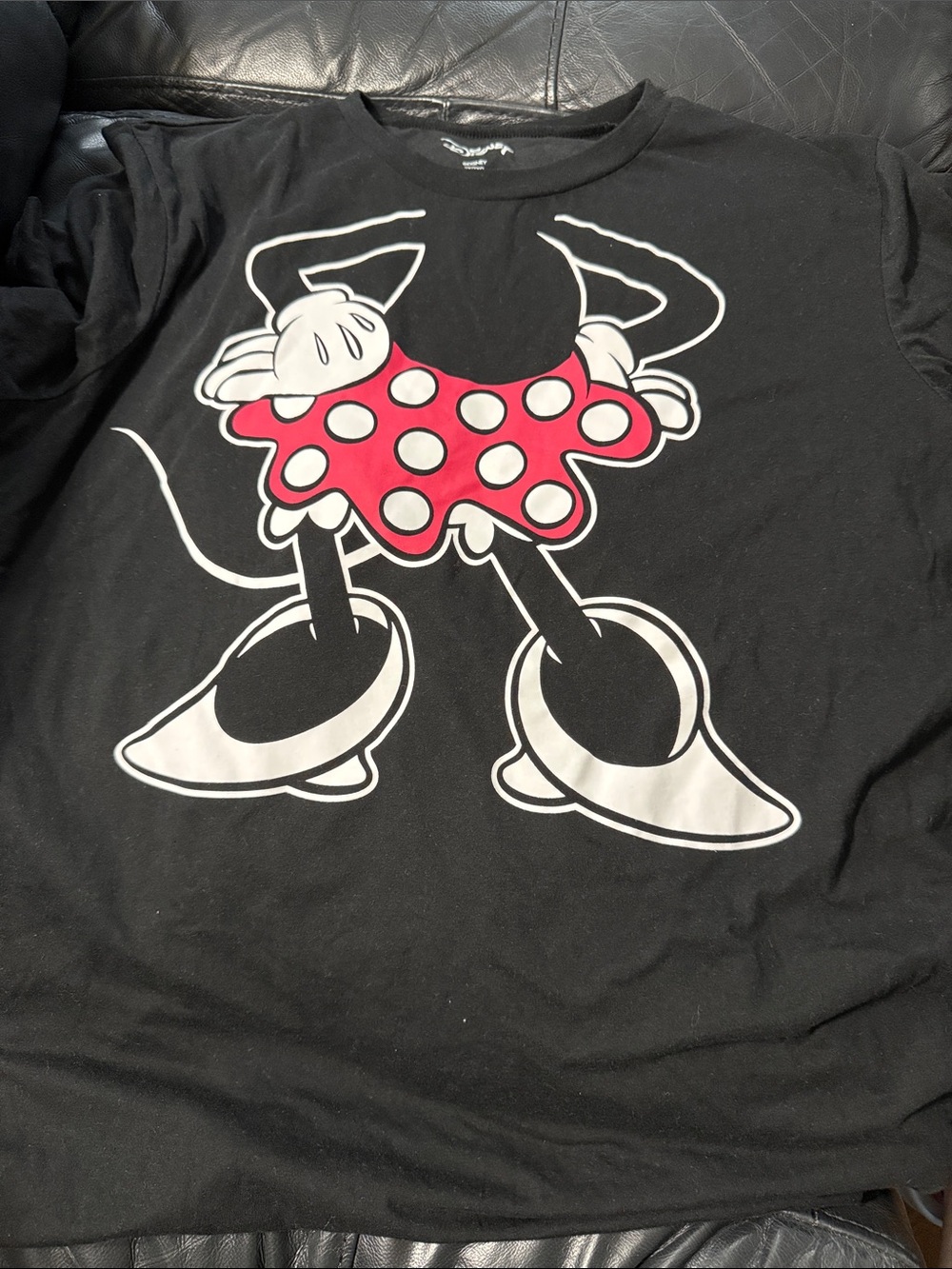 Disney Black Tee with Red & White Minnie Polka Skirt Graphic